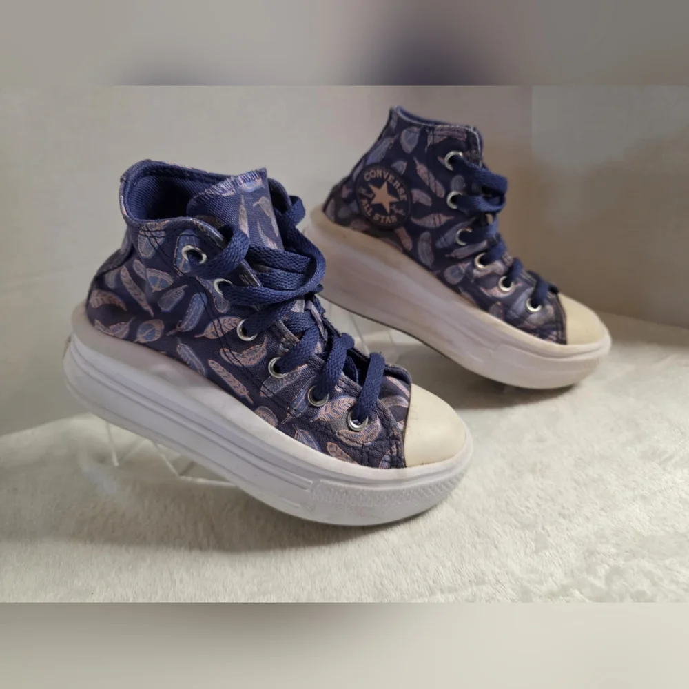 Converse Chuck Taylor Move Hi Canvas Purple Kids Platform Casual Size 12